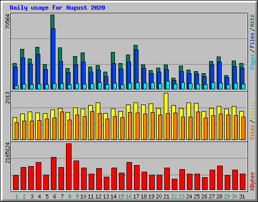 Daily usage for August 2020