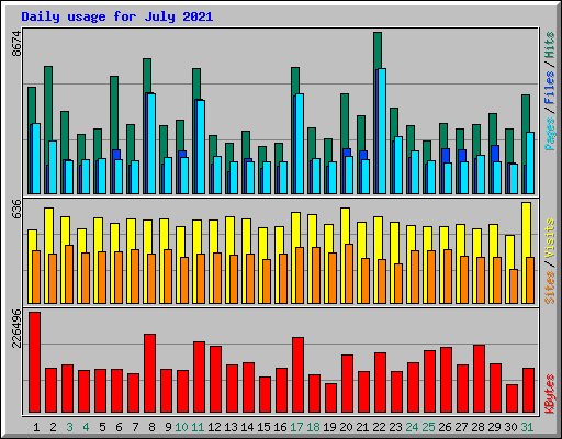 Daily usage for July 2021