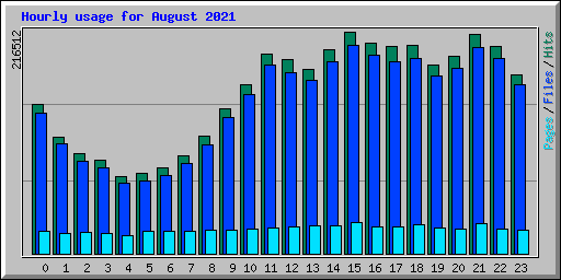 Hourly usage for August 2021