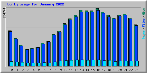 Hourly usage for January 2022