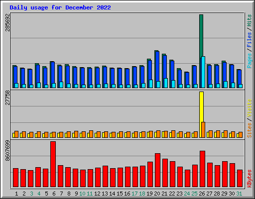 Daily usage for December 2022
