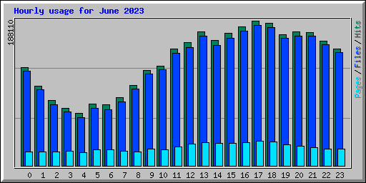 Hourly usage for June 2023